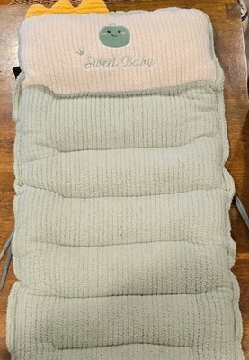 Sweet Baby Plush Car Seat Cushion Liner Light Green Beige Yellow Infant Toddler