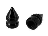 "Set: 2X Ventilkappe \"Dorn\", Schwarz Eloxiert"