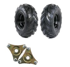 2 145/70-6 ATV Tires Rims 3 Stud 78mm Bolt 17T Hubs for 50-125cc Vehicles