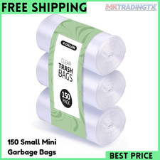 4 Gallon Trash Bags - 150 Small Mini Garbage Bags  17" X 18" Clear Waste Basket