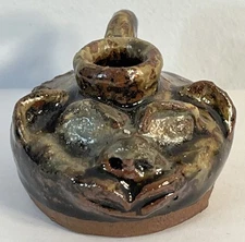 Marie Rogers Pottery Small Ugly Face Jug Southern Georgia Folk Art Miniature