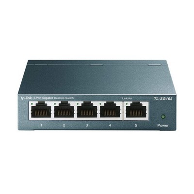 TP-LINK 5-Port Gigabit Unmanaged Desktop Ethernet Switch, Steel Case TL-SG105