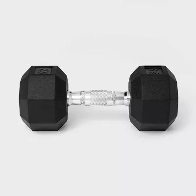 ALL IN MOTION HEX DUMBBELL 25LBS - BLACK/CHROME