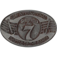 Seagrams 7 Whiskey 81 International Battle Bands Music Festival Vtg Belt Buckle