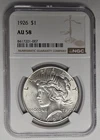 1926 P Philadelphia Mint Peace Silver Dollar NGC AU 58