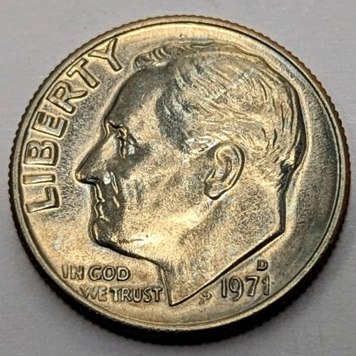 1971 D Roosevelt Dime BU Uncirculated Mint State 10c US Coin Collectible