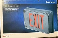 NEW SURE LITES UX71WHSD Cooper Lighting Die Cast Aluminum Led Exit Sign Battery