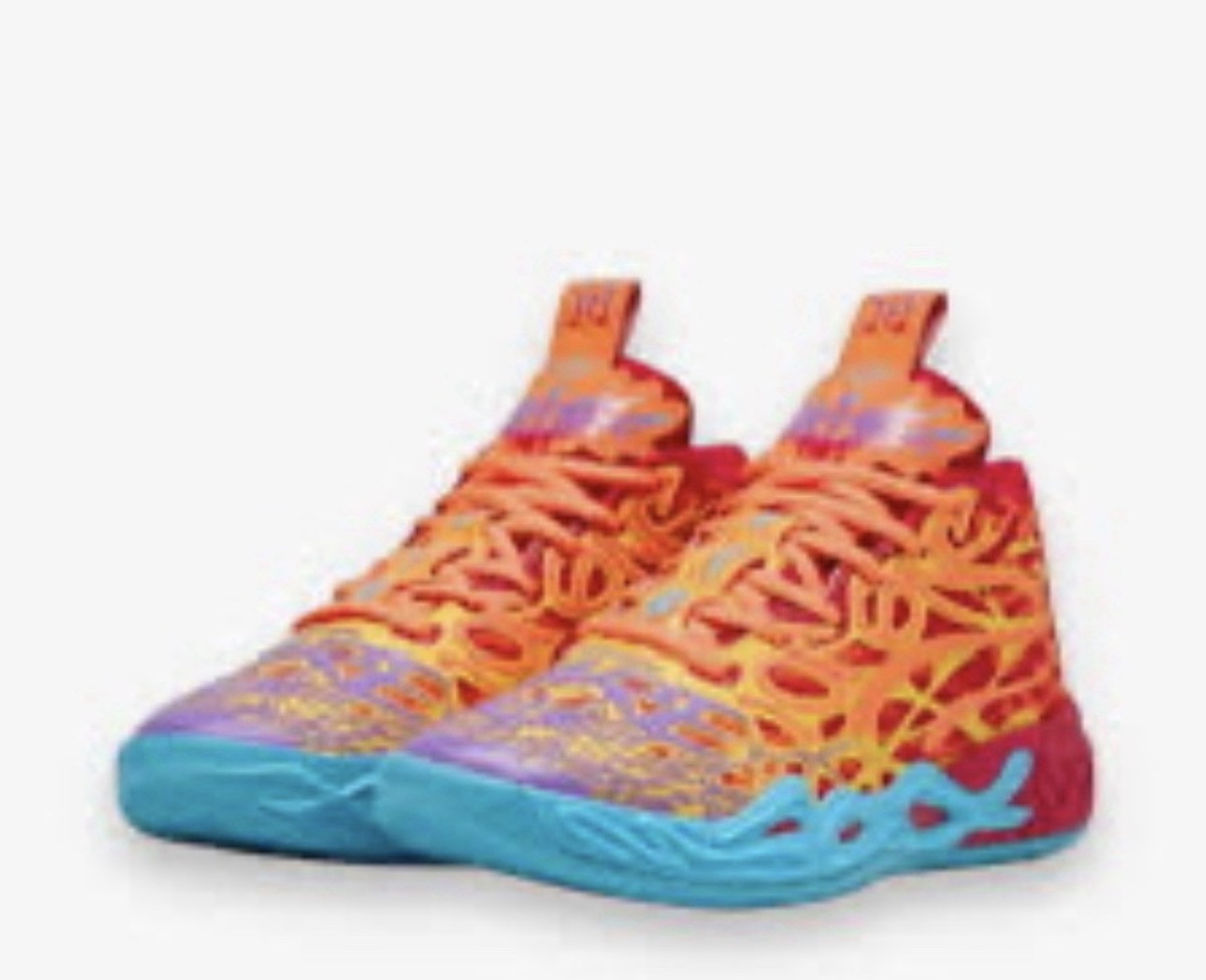 Puma MB.04 LaMelo Phoenix Ball Shoes Orange Blue Not From Here