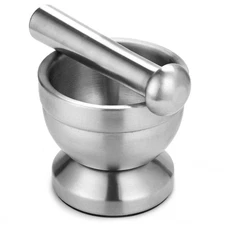 Stainless Steel Mortar and Pestle Set Bowl Spice Grinder Pill Crusher Mincers