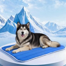 Dog Cooling Mat, Cold Memory Sponge Cooling Mat for Dog, Foldable Crate Pet B...