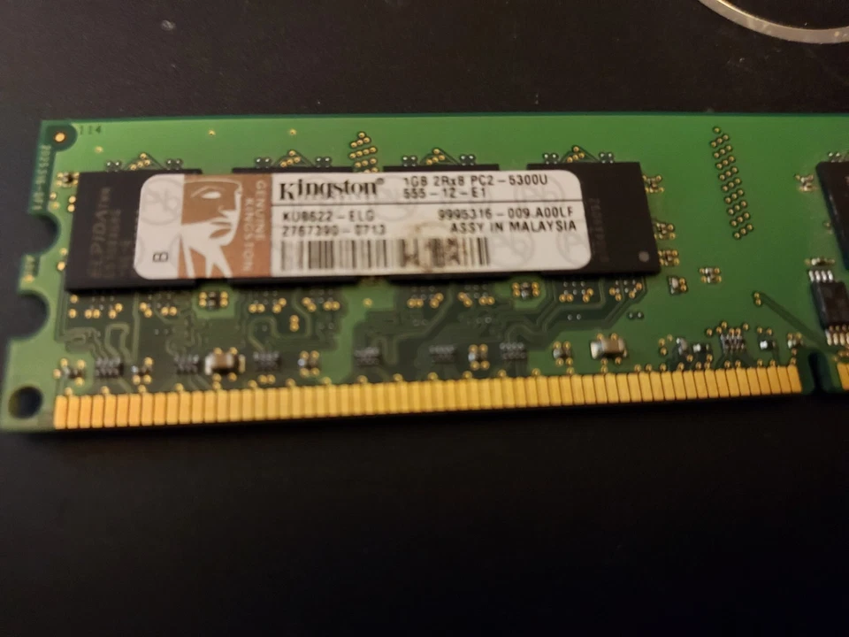1GB Kingston KU8622-ELG DDR2 667mhz PC2-5300 2Rx8 Memory - Image 2 of 4