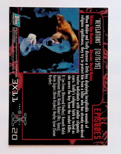 Revelations 1996 Topps X-Files Season Three Episode Trading Card #20 - Bild 2 von 2