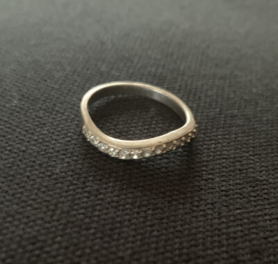 Damenring Sterlingsilber Wellenband Größe 6,75