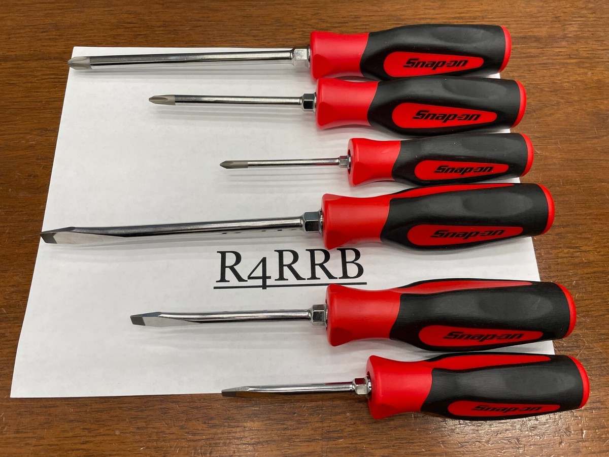 Snap-on Tools USA NEW 6pc RED Soft Grip Combination Screwdriver