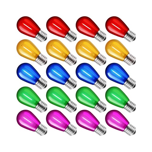 Minetom 20 Pack Multicolor S14 LED Christmas Replacement Light Bulbs, UL List... - 第 1/7 張圖片