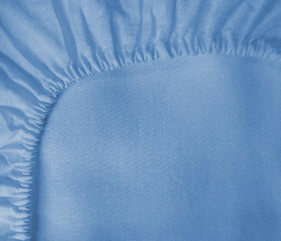 LEINENSHOP24 Linen fitted sheet pastel blue 100% eco linen 90x200 new + original packaging