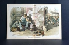 Republican Platform 1888 PROTECTIONISM HIGH TAXES LOW WAGES IMMIGRANT LABOR Puck