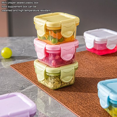Mini Plastic Storage Containers Clear Small Box With Lids Food Storage Pots _r1