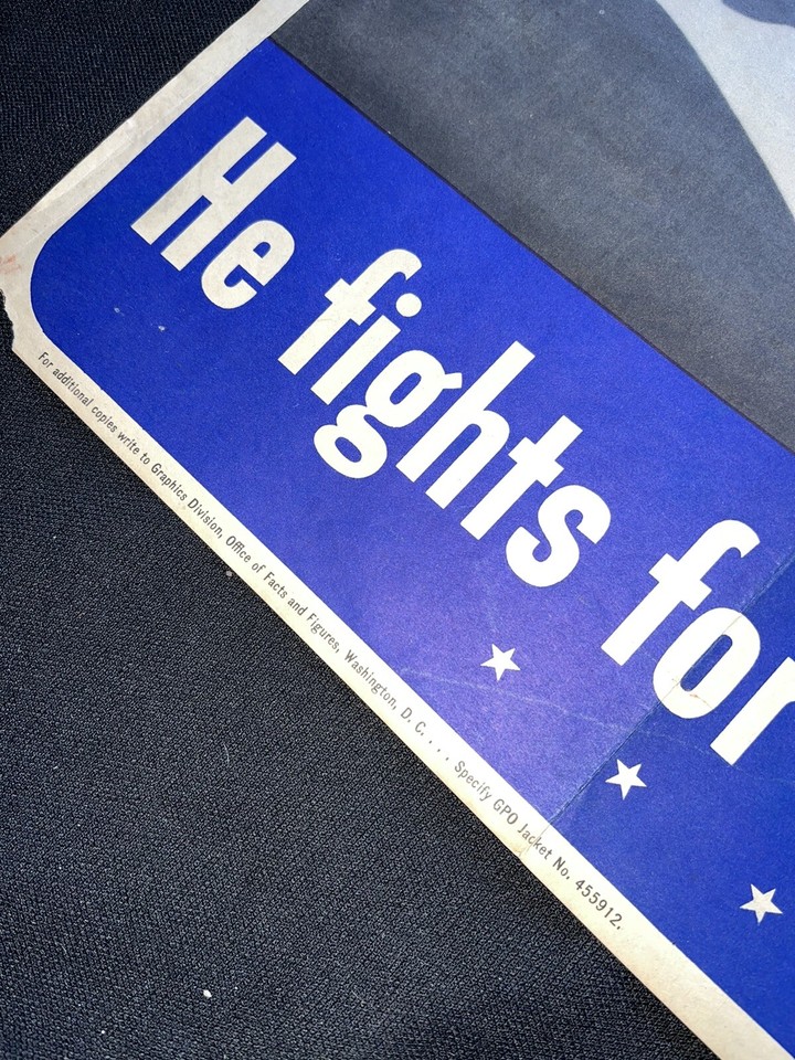 1942 This Man Is Your Friend He Fights For Your Freedom WWII Poster