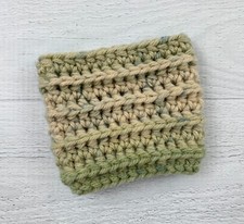 Handmade Crochet Coffee Cup Cozy or Sleeve - Green Brown NEW