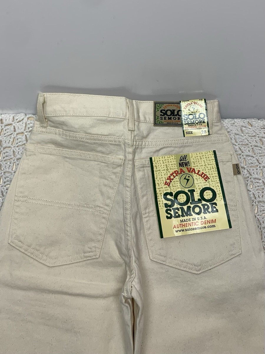 Solo Semore Buggy Denimホワイト W32 USA-Made Solo Semore Jeans 28 WHITE Baggy Denim Wide Leg 90s y2k