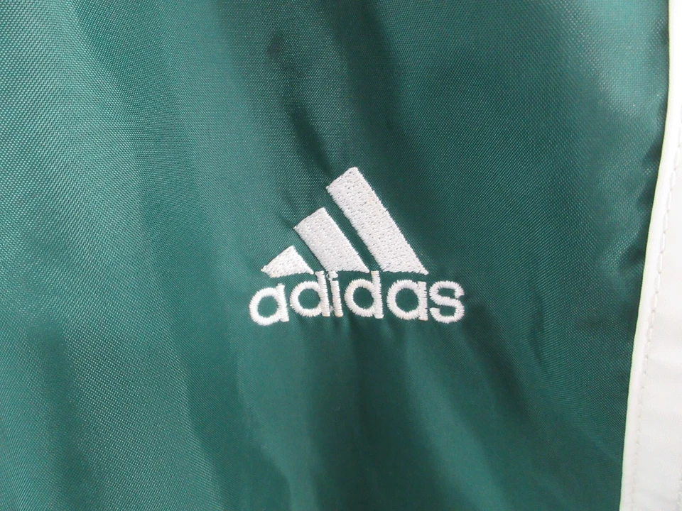 Nuevo con etiquetas Raro Años 90 Adidas Vintage Nylon Forrado Verde Pantalones de Pista Juveniles Grandes Foto 4 de 4