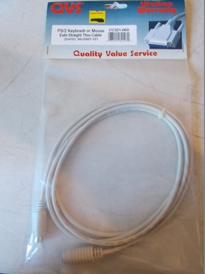 NEW QVS CC321-06S Keyboard/Mouse Extension Straight Cable Mini 6M/F 6'