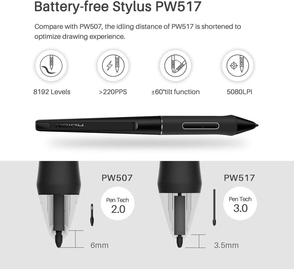 HUION KAMVAS 22 Plus Graphics Drawing Tablet with Full-laminated QD Screen 140% - Image 4 of 4