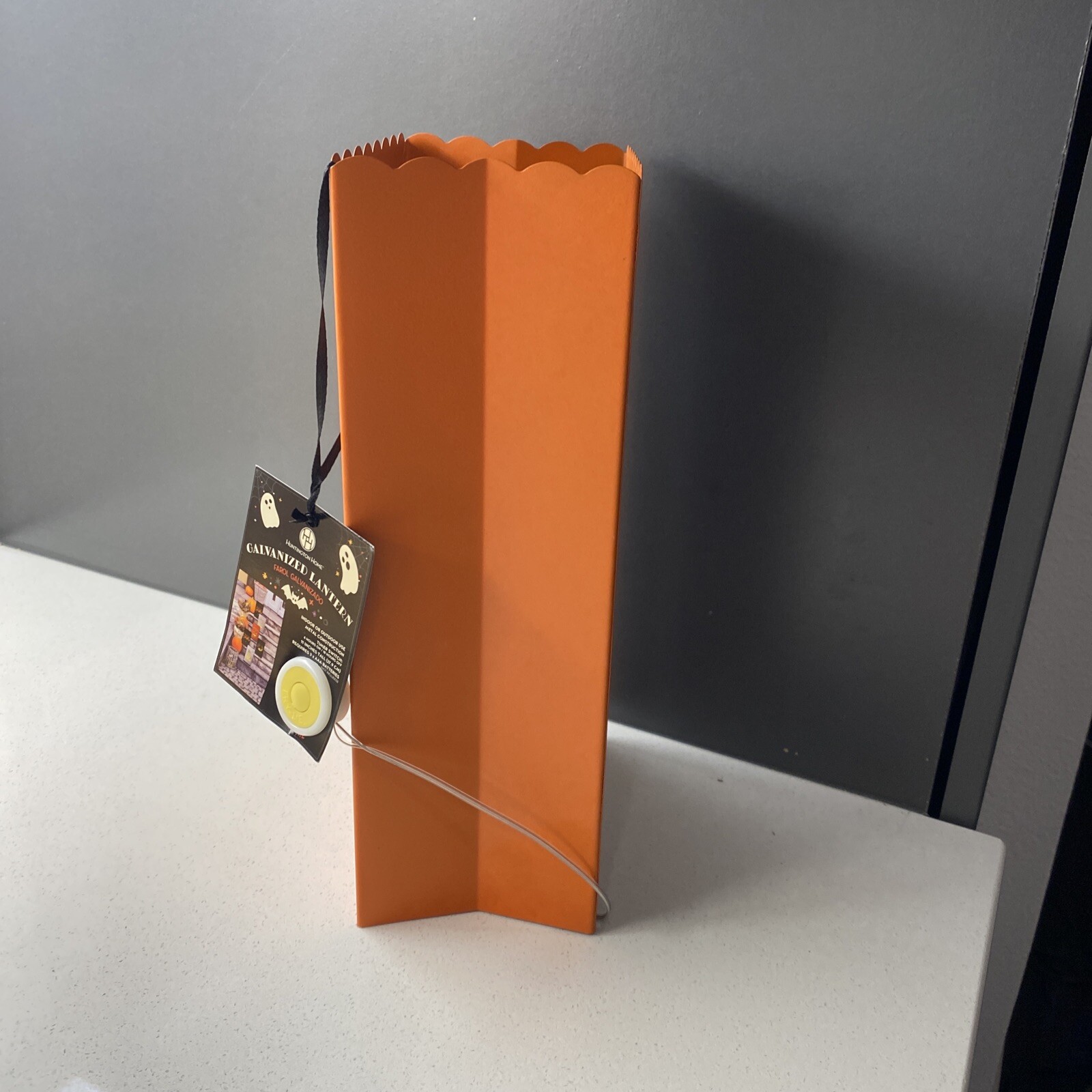 Galvanized Metal Trick or Treat Path Lighter Candle Holder NWT