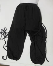 HIP HOP capri black PANTS drawstring waist dance elastic cuff binding