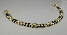 14K YELLOW GOLD AND BLACK ONYX BRACELET