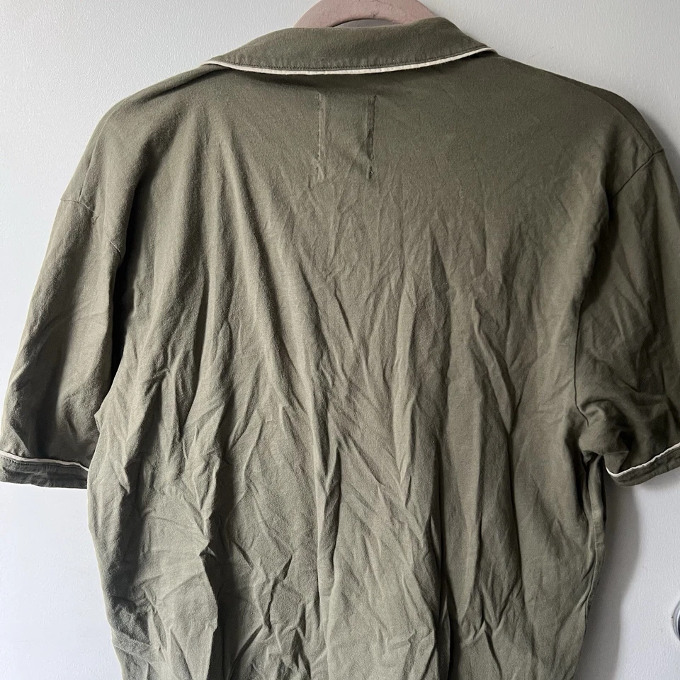 Life/After/Denim LAD Verde Polo Algodón Camisa Cuello Talla Mediana Foto 2 de 4