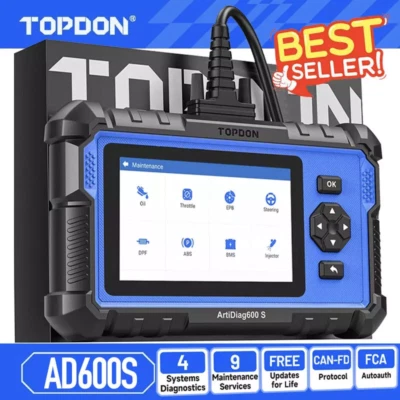 🔥2025 TOPDON AD600S OBD2 Scanner Engine ABS SRS SAS AT TPMS EPB Diagnostic Tool