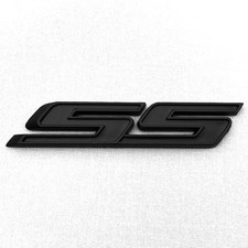 1x OEM Black SS Emblem Badge Sticker fits Camaro SS Silverado Series Matte