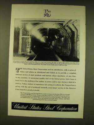1935 United States Steel Corporation Ad - 357 feet below ground Colonial Mines