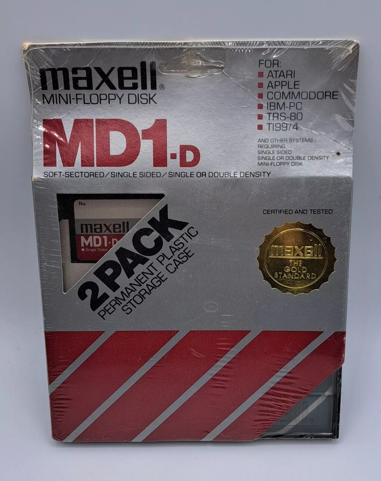Maxell Mini-Floppy Disk MD1-D 2 Pack New Sealed-image
