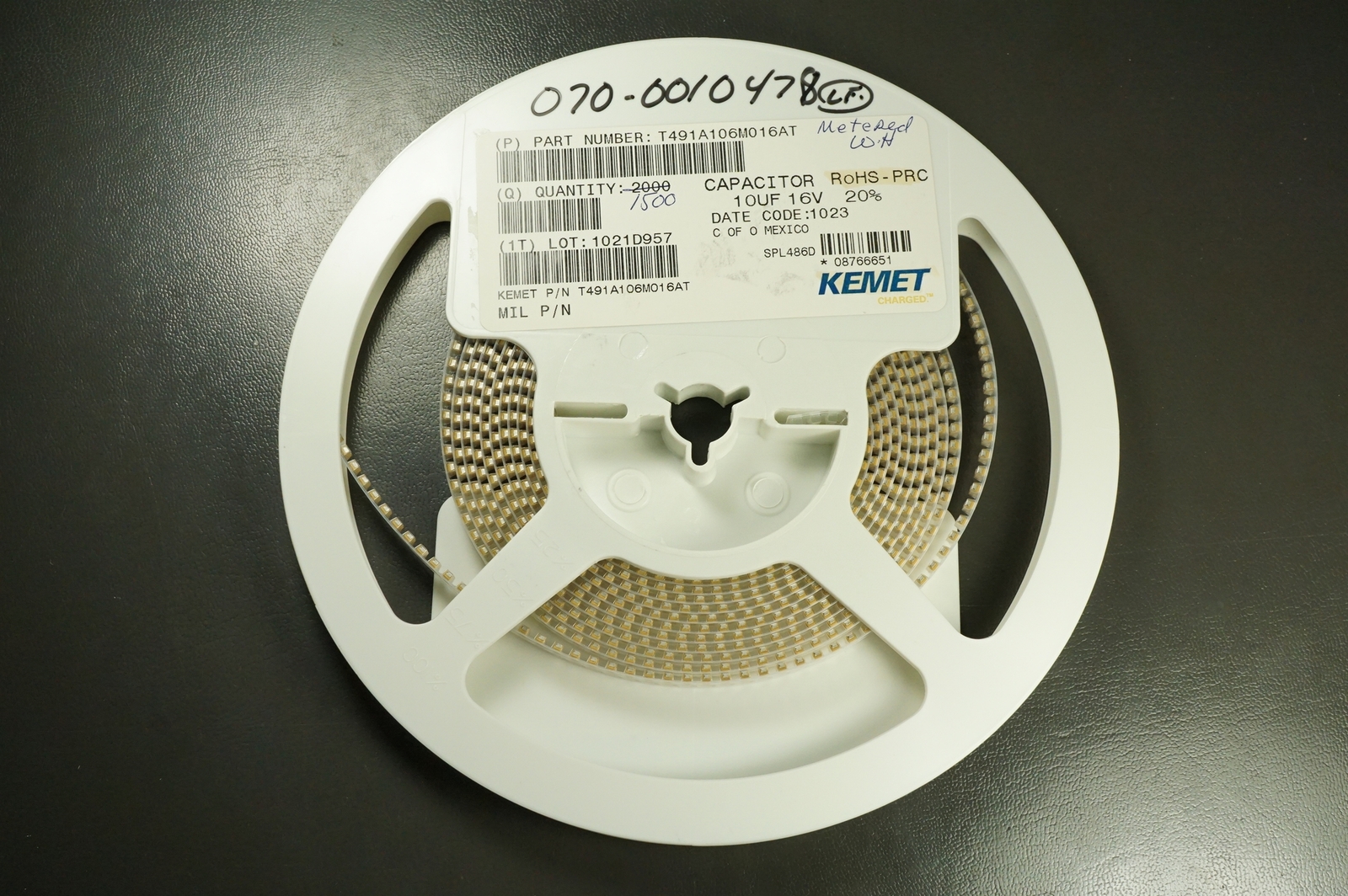 T491A106M016AT Kemet Capacitor Tantalum 10uf 20 16v a Case 1206 NOS for ...