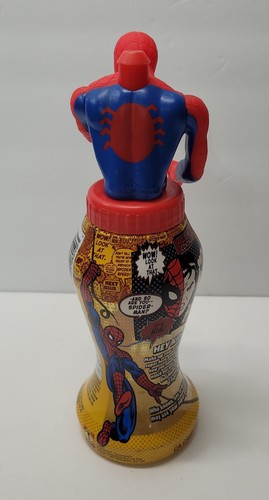 2001 Animated Spiderman Bauchwaschmaschine leer Getränk 12 Unzen Flasche beweglich 8 3/4" - Bild 3 von 6