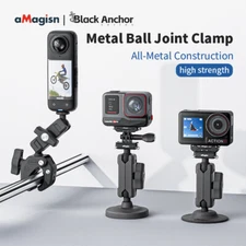 aMagisn Metal Arm Clamp Mount Magnetic Base1/4 Joint Ball For Insta360/DJI/GoPro