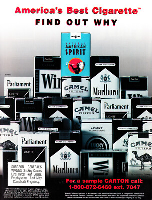 NATURAL AMERICAN SPIRIT CIGARETTE AD #7 RARE