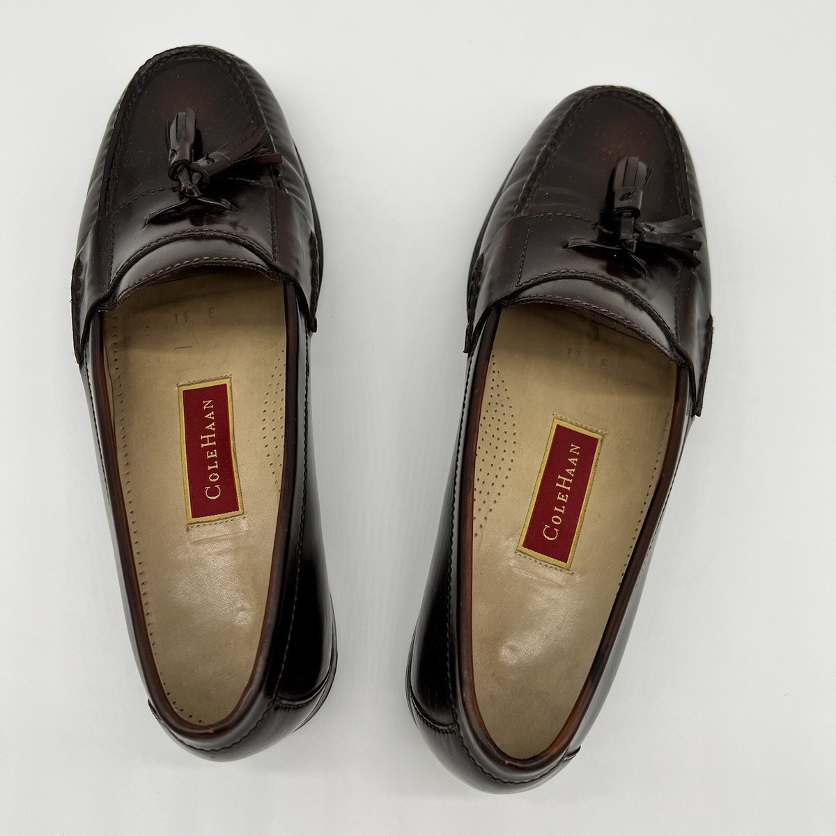 COLE HAAN Mens Shoes 11 Casual Dress Mahogany Brown Leather 