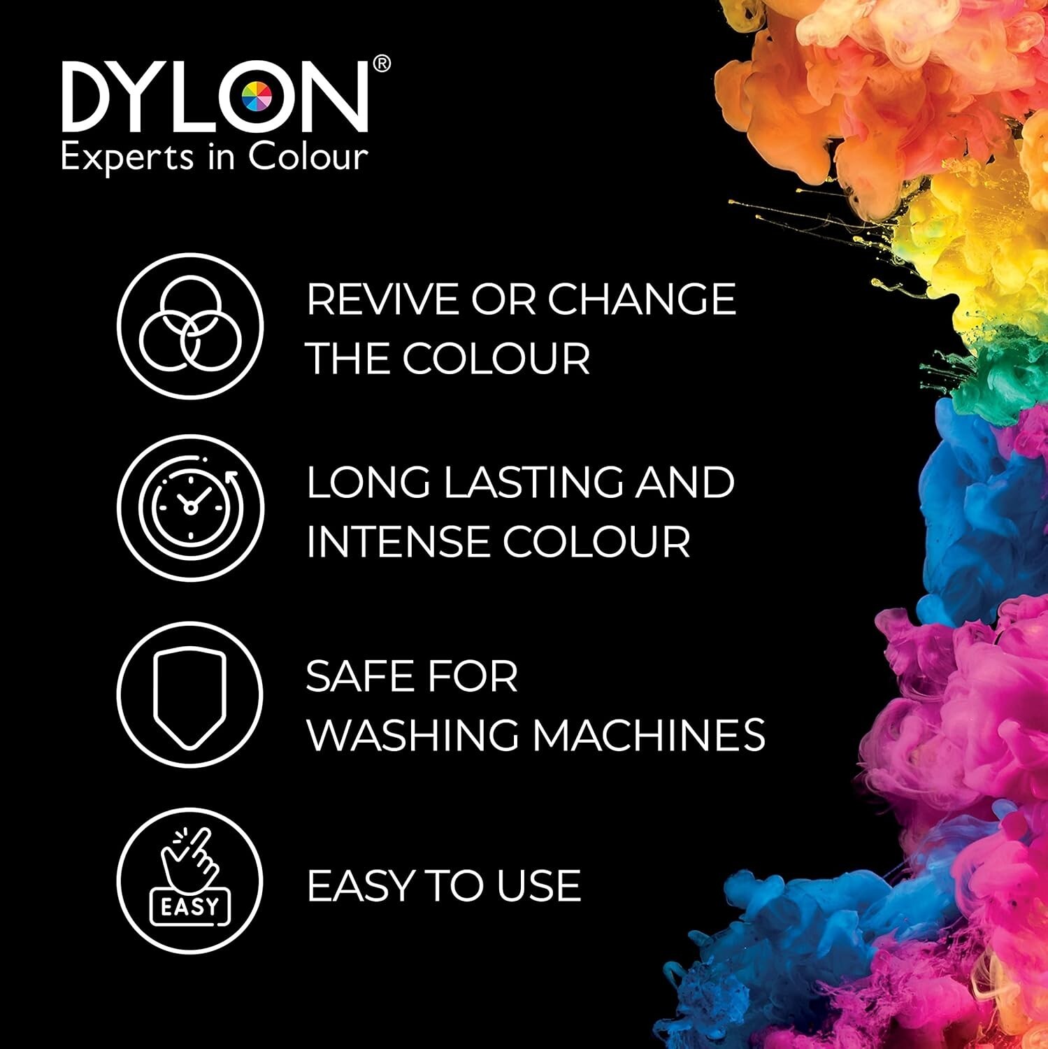 350G Intense Black Dylon Machine Dye Pod Powder Fabric Wash For Colour