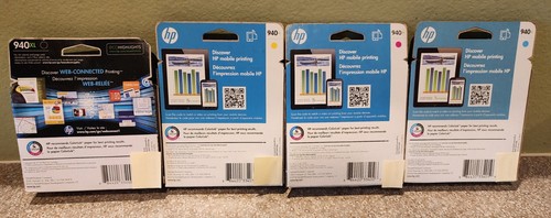 Set of 4 Genuine HP 940XL C4907AN, C4908AN, C4909AN, C4906AN Ink Sealed expired - Picture 3 of 5
