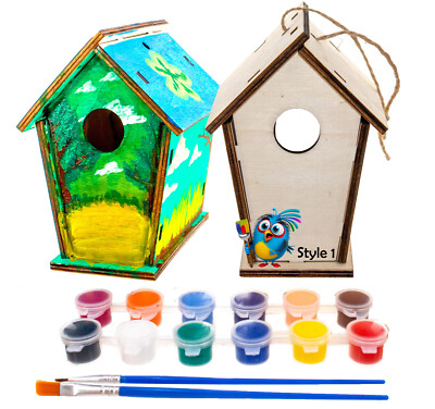 DIY Wooden Birdhouse Kit  Easy Paint & Build Your Own Homemade Bird House - Kids