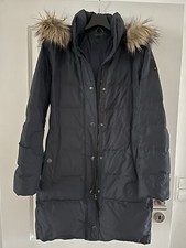 Dunkelblaue Daunenjacke Mantel Kapuze Fell Größe M Tommy Hilfiger Damen