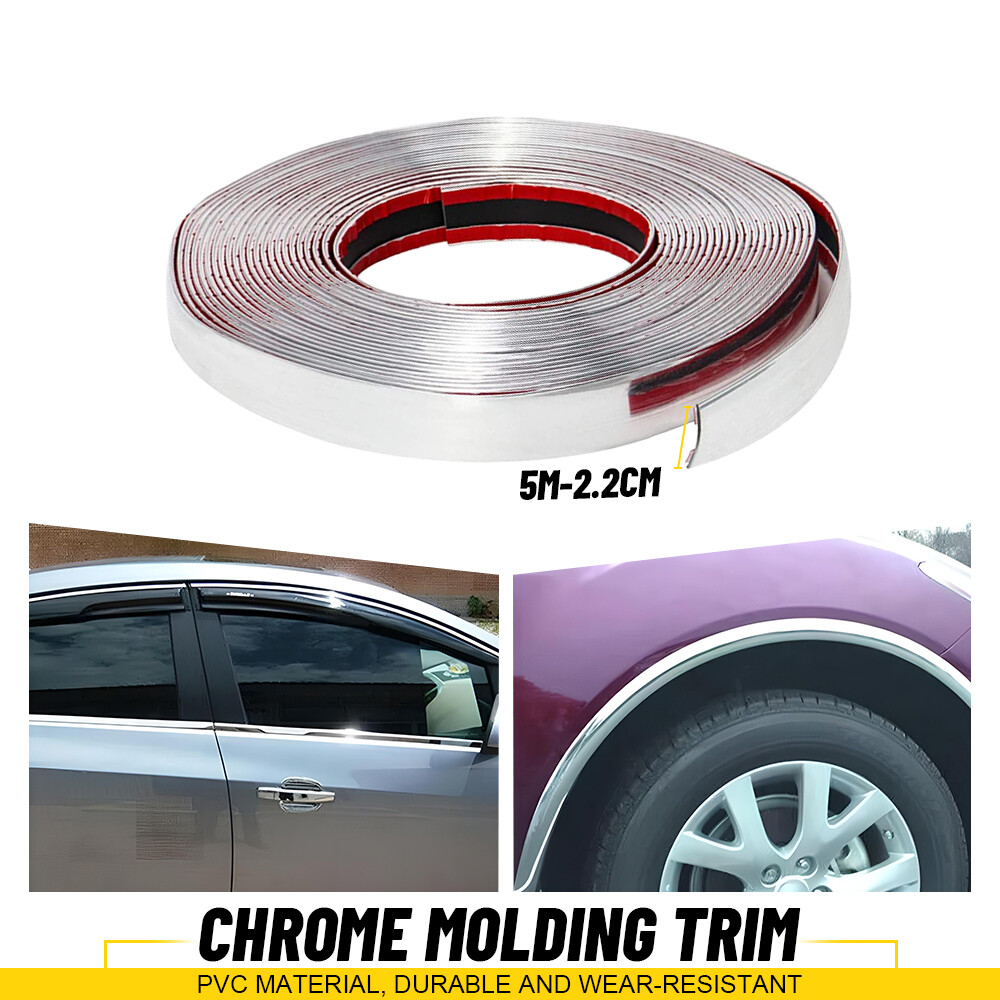 0.8in Chrome Trim Molding Strip Car Door Window Bumper Side Trime Protector 16ft