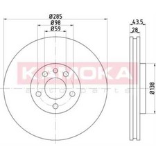 KAMOKA 2x Bremsscheibe vorne Ø285 mm für Peugeot 807 E 2.0 HDi 2.2 Expert