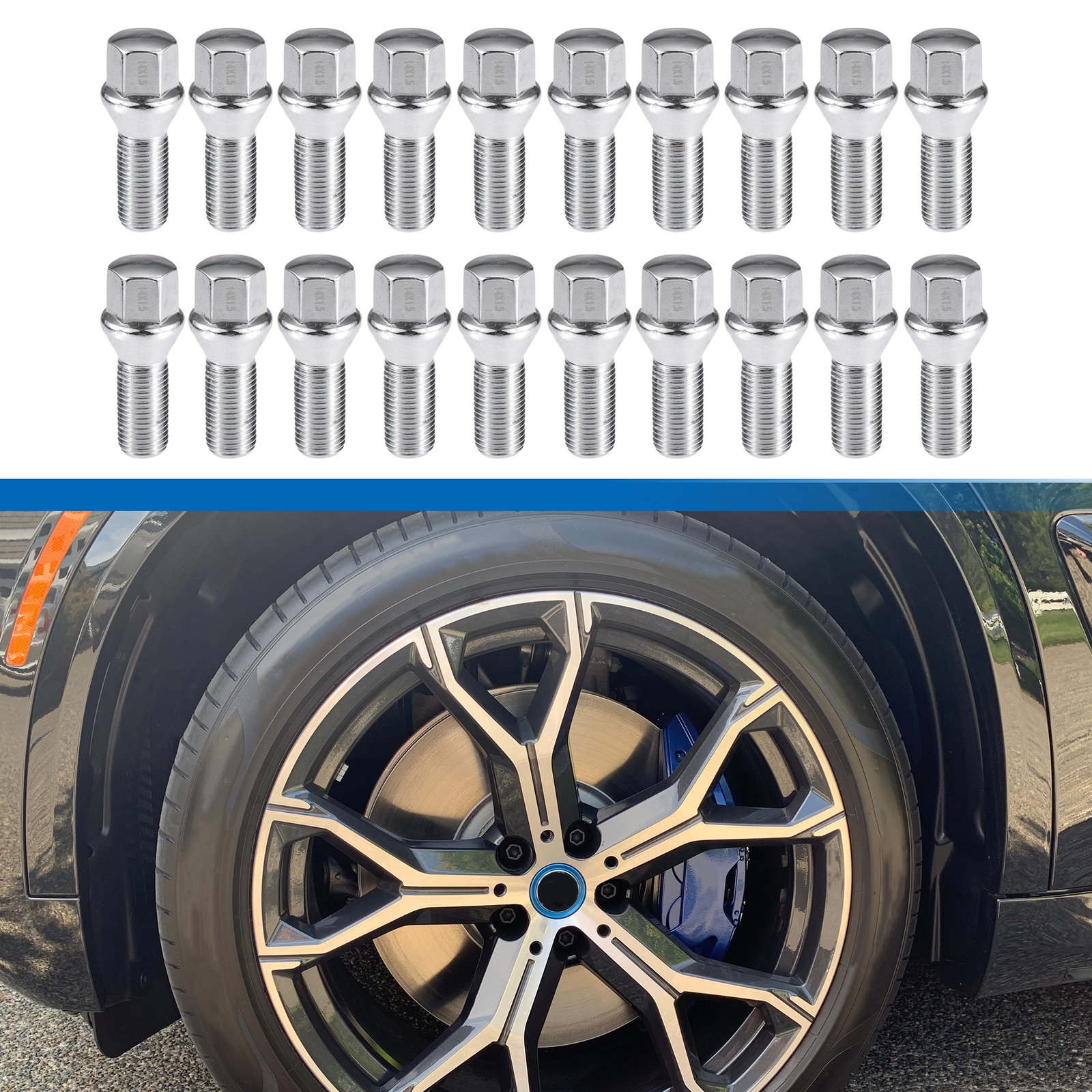 20 Pcs M14 x 1.50 Car Wheel Bolt Replacement for BMW 7 Series 20022008