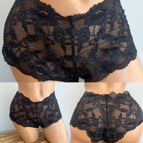 NWOT VINTAGE VICTORIAS SECRET 2003 BLACK LACE PANTIES sz L