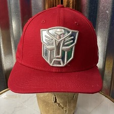 Retro TRANSFORMERS Red / 3D Silver Embroidered 9FIFTY / NEW ERA Snapback Hat